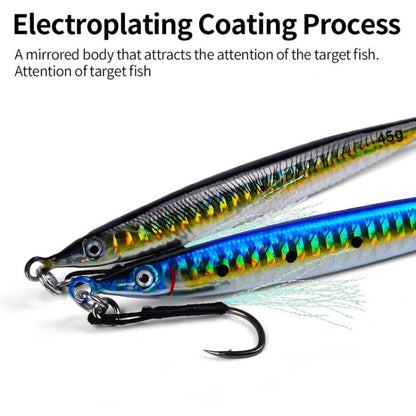 14G PROBEROS LF151 Long-Distance Casting Sinking Lure 3D Fast-Draw Sea Fishing Mackerel Hook(D) by PROBEROS