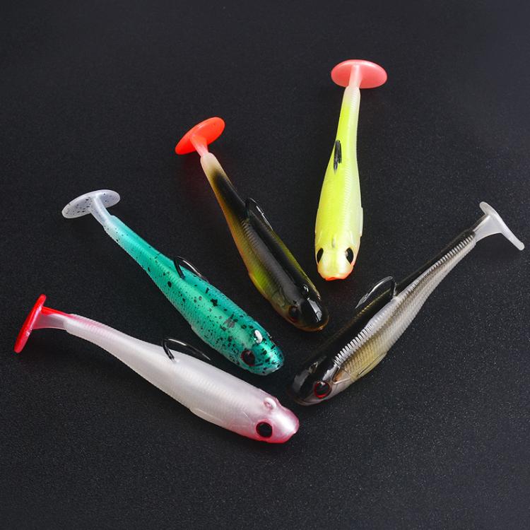 PROBEROS DW6092N12A 5pcs / Set T-Tail Lua False Bait Single Hook Full Swimming Submerged Imitation Soft Lure by PROBEROS