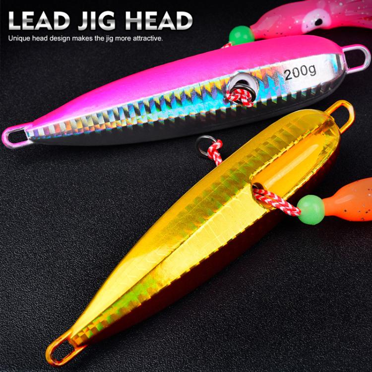 40G PROBEROS LF159 Luminous Bearded Squid Hook Slow Cranking Road Runner Iron Plate Bionic False Bait(E) by PROBEROS