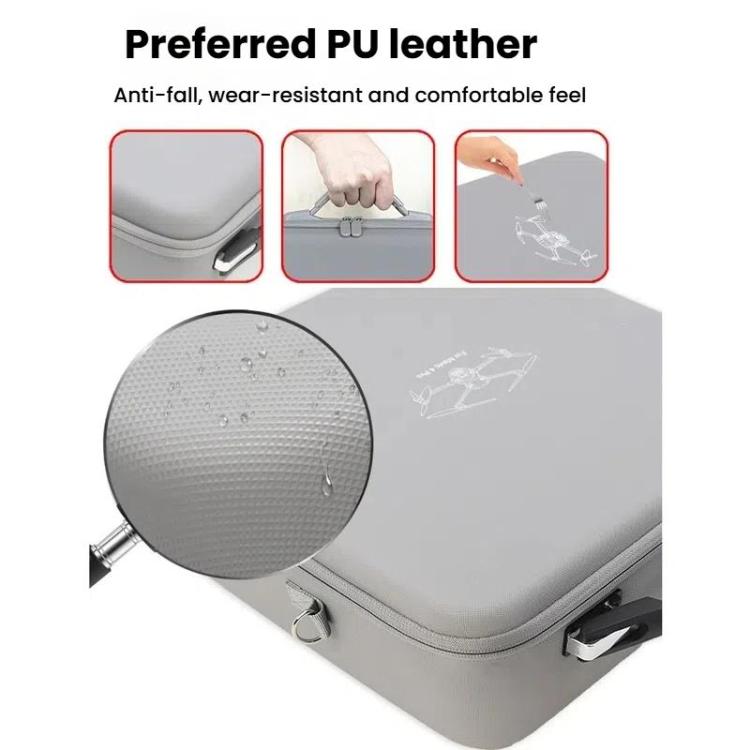 For DJI Mavic 4 Pro Fly More Combo / Creator Combo Carrying Case Durable PU Crossbody Shoulder Bag(Gray) by bashfashion