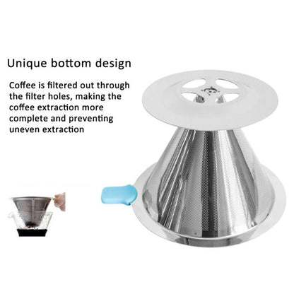 V60 Stainless Steel Coffee Filter with Base for Pour Over Brewing, Spec: 1-2 Cups 300-mesh by bashfashion