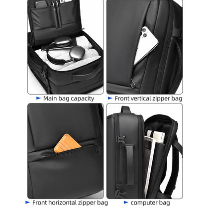 WEIXIER B759 Simple Expandable Men Shoulder Bag Large Capacity Laptop Backpacks(Gray) by WEIXIER