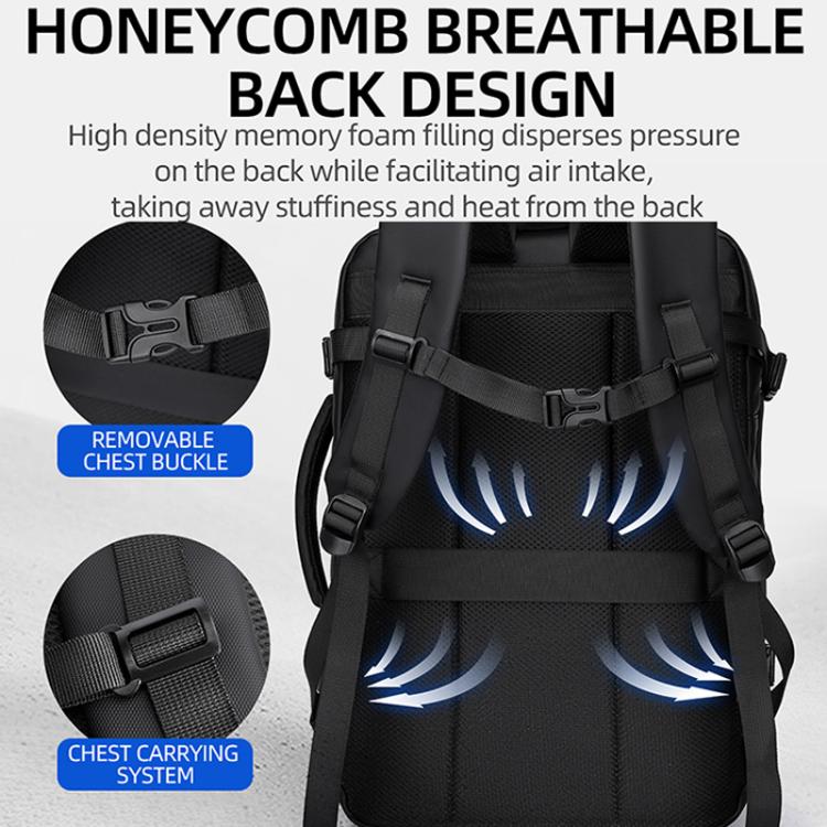 WEIXIER B759 Simple Expandable Men Shoulder Bag Large Capacity Laptop Backpacks(Gray) by WEIXIER