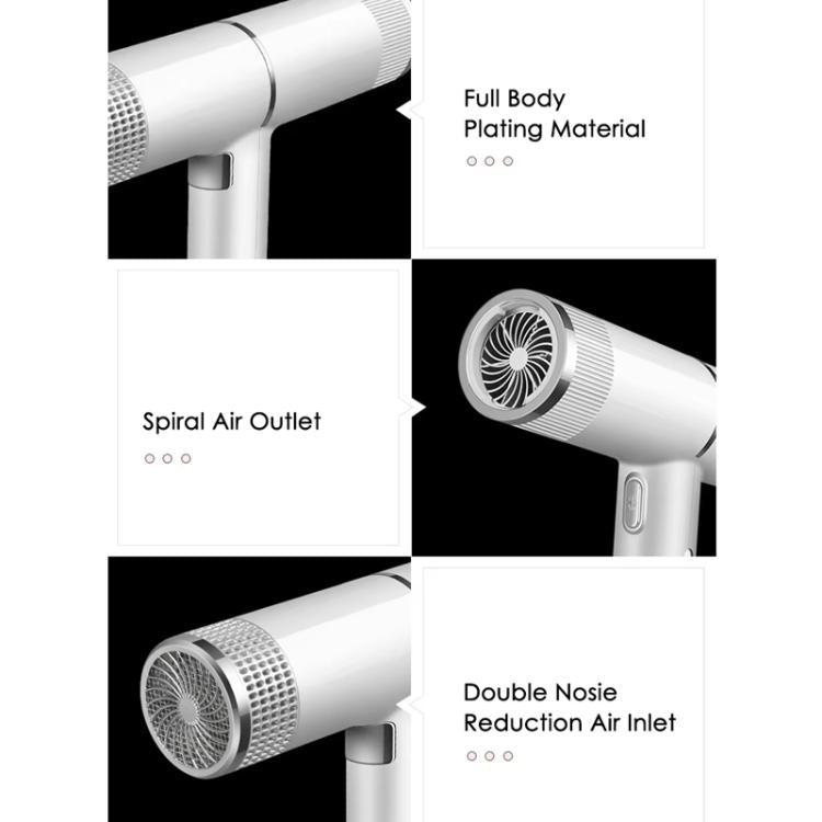 T-Shaped Hair Dryer with Smart Inverter Technology High-Power Blow Dryer for Home & Salon Use US Plug With 3 Nozzles(Gray) by bashfashion