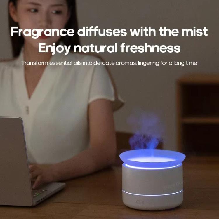 200ml Sea of Clouds Aroma Diffuser Essential Oil Humidifier with 7-Color Mood Lights USB-Powered, Color: Lava Black by bashfashion