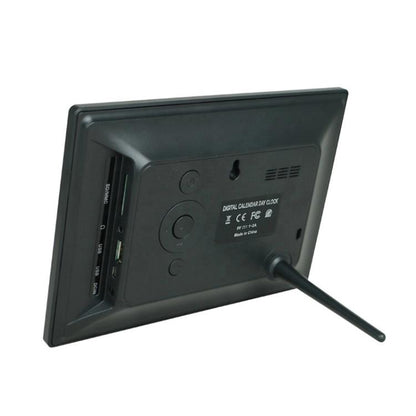 7-inch Digital Frame Calendar Day Clock With 3 Medication Alerts, 5 Custom Alarms, Multi-Language Support EU Plug Black by bashfashion