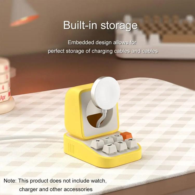 For Apple Watch Typewriter Style Stand Wireless Charging Silicone Base(Gray) by bashfashion